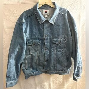 Vintage 1990s Pepsi Classic Blue Denim Trucker Jacket Size L Large